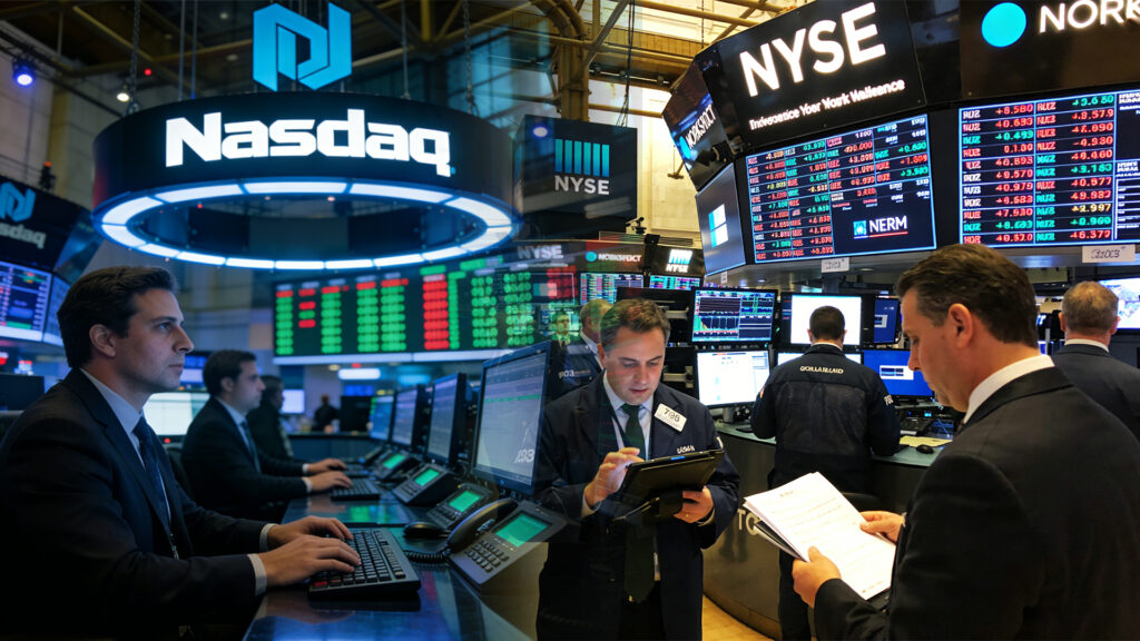 纽约证券交易所（NYSE）与纳斯达克（NASDAQ）交易大厅实景--- ultima markets